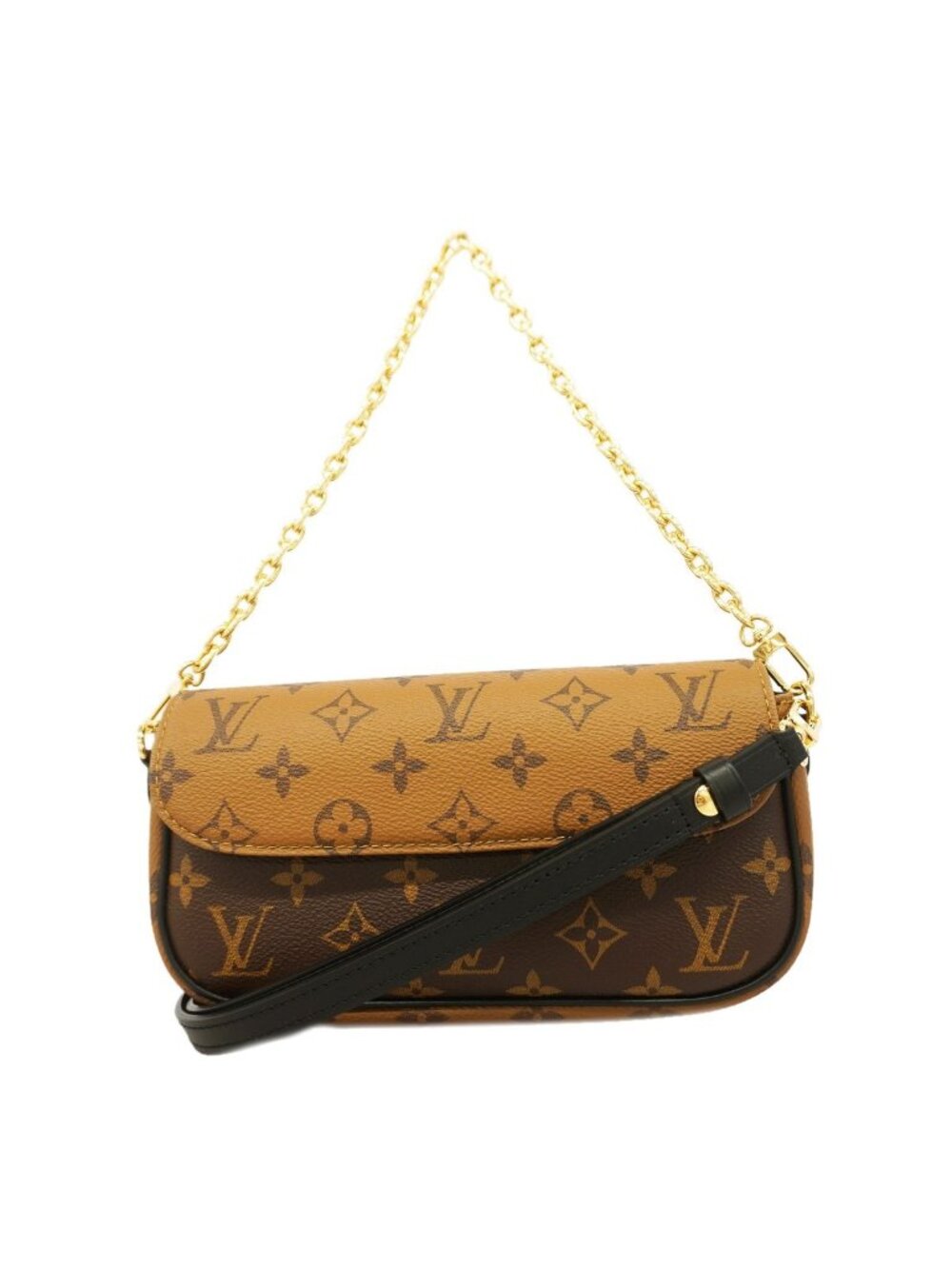Louis Vuitton Handbag Monogram Reverse Wallet on Chain Ivy Brown 2-Way